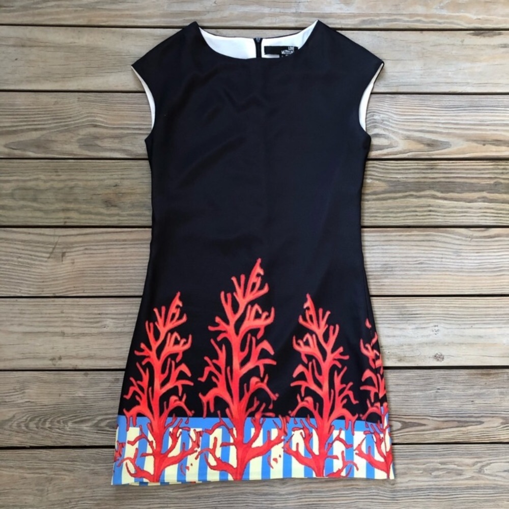 🔥 Love Moschino Dress Black with Coral‎ Print